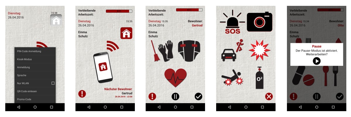 mobile Datenerfassung für Pflegetätigkeiten im Pflegedienst per App mit Smartphone und Tablet